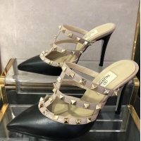 Wholesale VALENTINO ROCKSTUD STRAP sheepskin PUMP 9.5CM V8756 Black