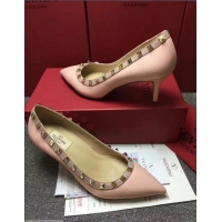 Unique Duplicate VALENTINO SHEEPSKIN ROCKSTUD PUMP 6.5CM VT8975 Pink