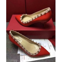 Generous VALENTINO SHEEPSKIN ROCKSTUD PUMP 6.5CM VT8975 Red