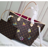 Super Quality Louis Vuitton Love Lock Monogram Canvas Neverfull MM Tote Bag M44364 2019