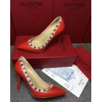 Low Cost VALENTINO SHEEPSKIN ROCKSTUD PUMP 9.5CM VT8956 Dark Pink