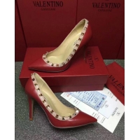 Modern VALENTINO SHEEPSKIN ROCKSTUD PUMP 9.5CM VT8956 Red