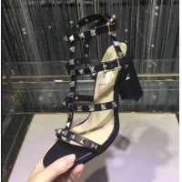 Imitation Valentino cage Rockstud calfskin Sandal 9.5cm VT8756 Black