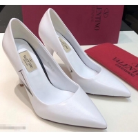 Good Taste Valentino Heel 9.5cm VLTN Sheepskin Pumps VT2616 White 2019