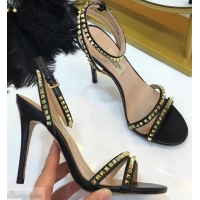 Traditional Specials Valentino Heel 10cm Rockstud Around Sandals VT2704 Black 2019