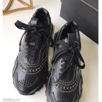 Low Price Valentino Bounce Low-top Sneakers Studs VT2701 Black 2019