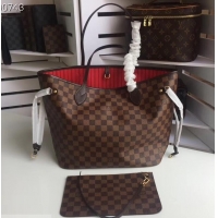 Good Quality Louis Vuittom damier ebene Canvas Neverfull MM Bag cherry N41358 