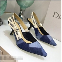 Reasonable Price Dior J’Adior Heel 65MM Slingback Pump D1909 Denim Patchwork