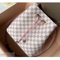 Discount Louis Vuitton Damier Azur Canvas NeoNoe Bucket Bag N40152 Eau de Rose 2019