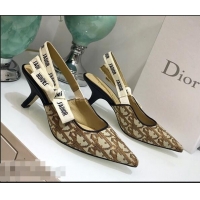 Cheapest Dior J’Adior Slingback Heel 65mm Pump in Oblique Canvas D1921 Coffee Brown