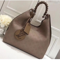 Famous Louis Vuitton Mahina Calf Leather Carmel Hobo Bag M538418 Galet 2019