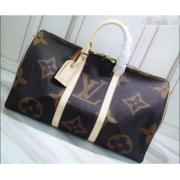 Sumptuous Louis Vuitton Monogram Canvas and Reverse Keepall Bandoulière 50 Bag M41416 2019