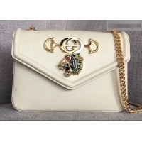 Top Design Gucci Interlocking G Horsebit Rajah Small Shoulder Bag 537243 White 2019 