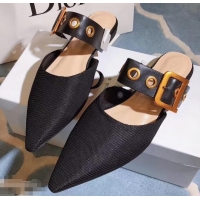 Most Popular Dior D-Dior Mules Technical Canvas CD1804 Black 2019