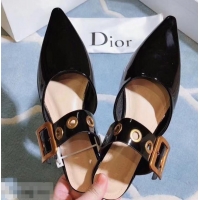 Luxurious Discount Dior D-Dior Mules Patent CD1805 Black 2019