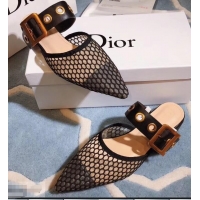 Imitation Low Cost Dior D-Dior Mules CD1806 Mesh Black 2019