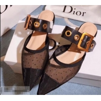 Youthful Dior D-Dior Mules Dotted Swiss CD1807 Black 2019