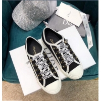 Grade Quality Dior WALK'N'DIOR Low-top Sneakers with J'Adior Laces Canvas CD1905 Black 2019