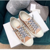 Cheapest Dior WALK'N'DIOR Low-top Sneakers with J'Adior Laces Velvet CD1907 Nude 2019