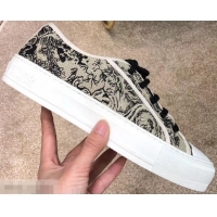 Original Dior WALK'N'DIOR Low-top Sneakers Embroidered Toile de Jouy motif CD1916 Black 2019