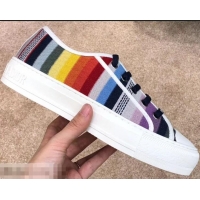 Comfortable Dior WALK'N'DIOR Low-top Sneakers Multi-Coloured Stripe Embroidered Canvas CD1918 2019