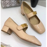 Low Price Dior Heel 3cm Baby-D Ballet Pumps Patent CD2012 Apricot 2019