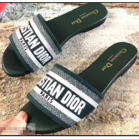 Imitation Dior Woven Logo Dway Mules Slipper Sandals CD1802 Green 2019