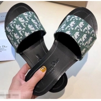 Buy Cheap Dior Obliuqe Jacquard Canvas Dway Mules Slipper Sandals CD1806 Green 2019