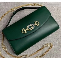 New Design Gucci Zumi Smooth Leather Small Shoulder Bag 572375 Green 2019