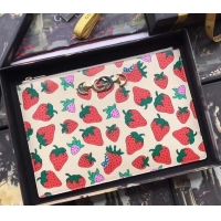 Fashion Gucci Zumi Strawberry Print Pouch Clutch Bag 570728 2019