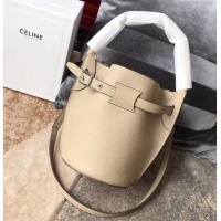 Top Quality Celine Nano Big Bag Bucket Bag in Grained Calfskin 187243 Beige 2019