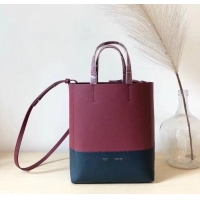 Duplicate Celine Small Cabas Shopping Bag in Grained Calfskin 189813 Burgundy/Black 2019