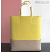 Best Price Celine Small Cabas Shopping Bag in Grained Calfskin 189813 Yellow/Etoupe 2019