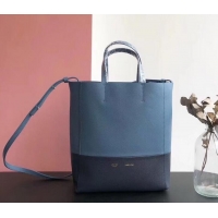 Discount Celine Small Cabas Shopping Bag in Grained Calfskin 189813 Denim Blue/Black 2019