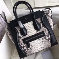 Sumptuous Celine Python Luggage Micro Bag 419011 Gray