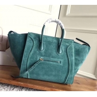 Crafted celine suede phantom luggage 419014 green