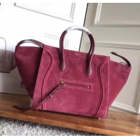 Good Quality celine suede phantom luggage 419014 burgundy