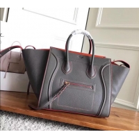 Sophisticated celine grained calfskin phantom luggage 419016 gray/red