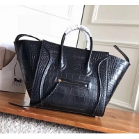 Stylish celine crocodile pattern phantom luggage 419018 black