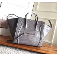 Chic celine crocodile pattern phantom luggage 419018 gray