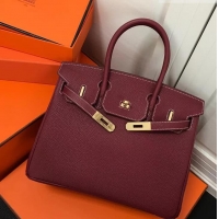 Top Quality Hermes Birkin 30 Bag In Leather 420014 Burgundy