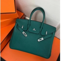 Enough Faux Hermes Birkin 30 Bag In Leather with Gold/Silver Hardware 420015 Peacock Green 