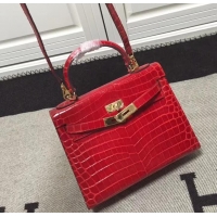 Top Quality Hermes Kelly 28cm in Red Crocodile with Gold Hardware 4200120