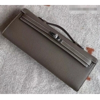 Discount Hermes Kelly Cut Handmade Epsom Leather Clutch Etoupe With Gold/Silver Hardware H442101