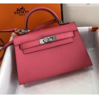 Trendy Design Hermes Mini Kelly 2 Handbag with Silver/Gold Hardware H442102 Pink