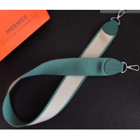 Discount Design Hermes Wide Fabric Shoulder Strap H442103 Green/Silver