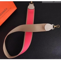 Good Taste Hermes Wide Fabric Shoulder Strap H442103 Taupe/Pink