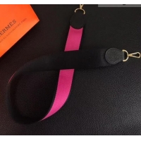 Super Quality Hermes Wide Fabric Shoulder Strap H442103 Black/Pink