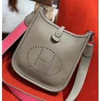 Custom Hermes Mini Evelyne 18cm in Calfskin H442104 Grey Dove