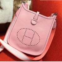 Stylish Hermes Mini Evelyne 18cm in Calfskin H442104 Pink